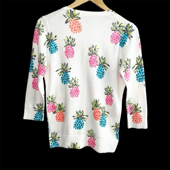 MERONA | Colorful Pineapple Cardigan Sweater | 3/4 Sleeve | Size Small - Picture 2 of 11